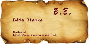 Béda Bianka névjegykártya